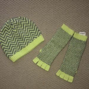 J. Crew Chevron Hat and Fingerless Gloves